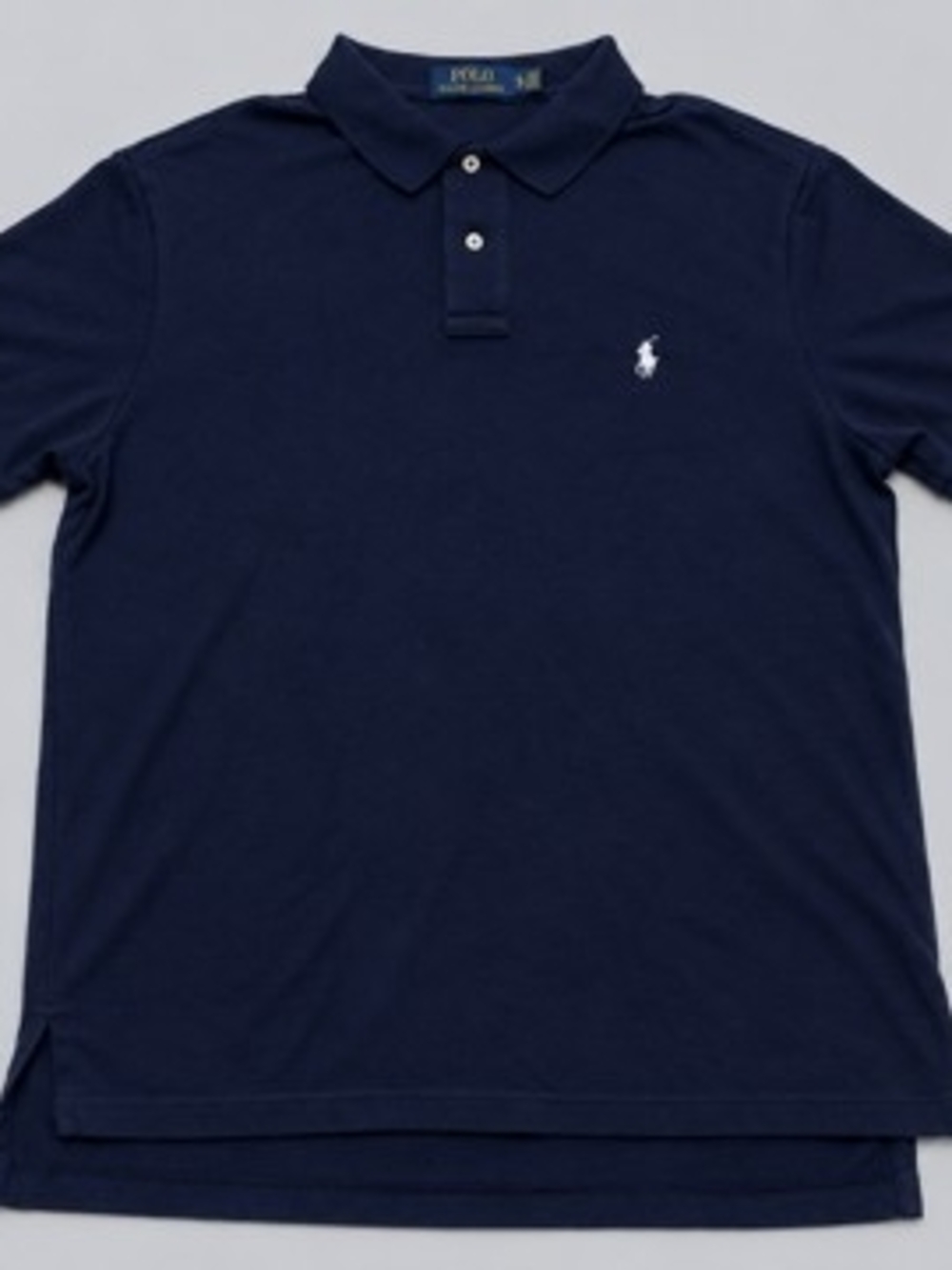 Polo by Ralph Lauren Mens Navy Soft Touch Short Sleeve Mesh Polo with White Pony